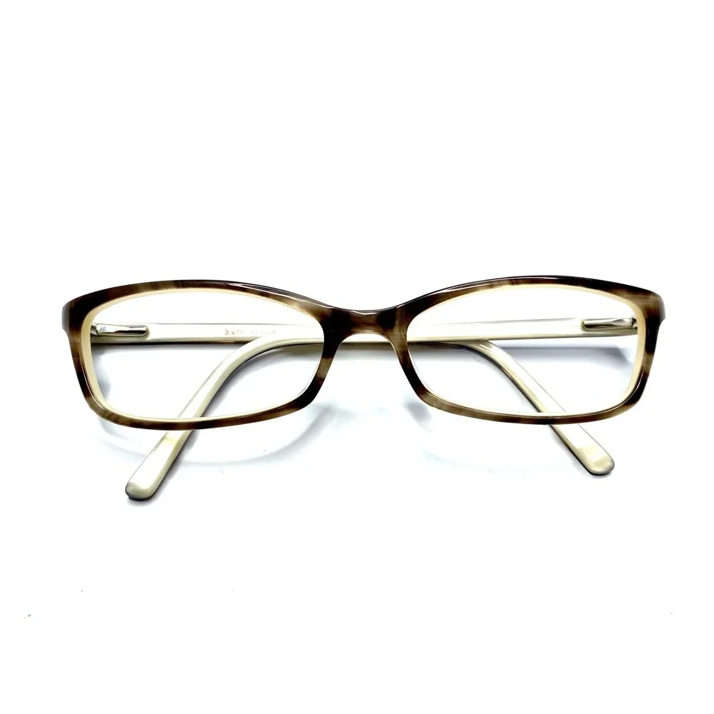New Kate Spade Brown Beige Pearl Tortoise Cat Eye Glasses Italy Karen 51 16 130